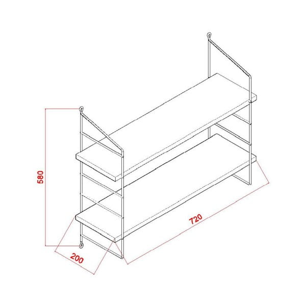 Bijela zidna polica Garetto Armoni-image-2