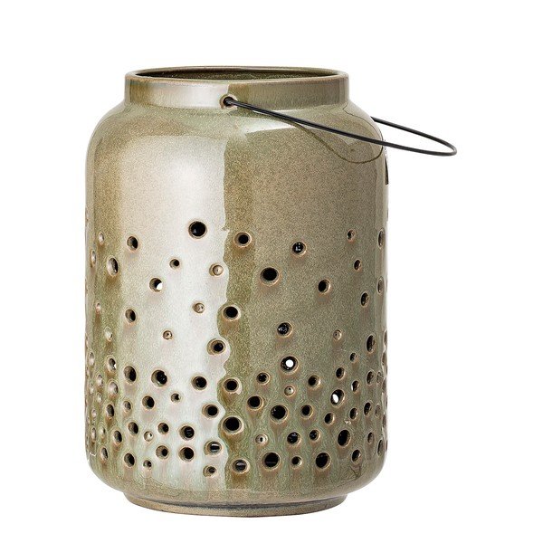 Zelena keramička lanterna Bloomingville Wade, visina 26,5 cm-image-2