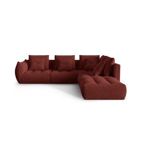 Crvena kutna garnitura (s desnim kutom) Bloom – Micadoni Home