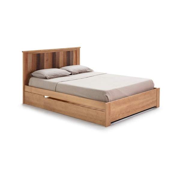 Bračni krevet s podnicom 140x190 cm u prirodnoj boji Maude – Marckeric-image-4