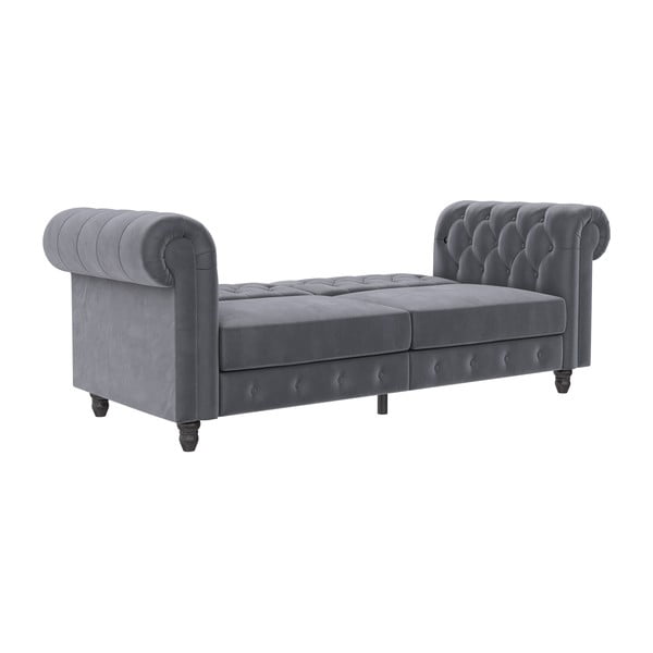 Tamno siva baršunasti sklopiva sofa 236 cm Felix – Støraa-image-3