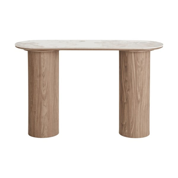 Bež/u prirodnoj boji pomoćni stol s pločom stola u mramornom dekoru 40x120 cm Athens – House Nordic-image-2