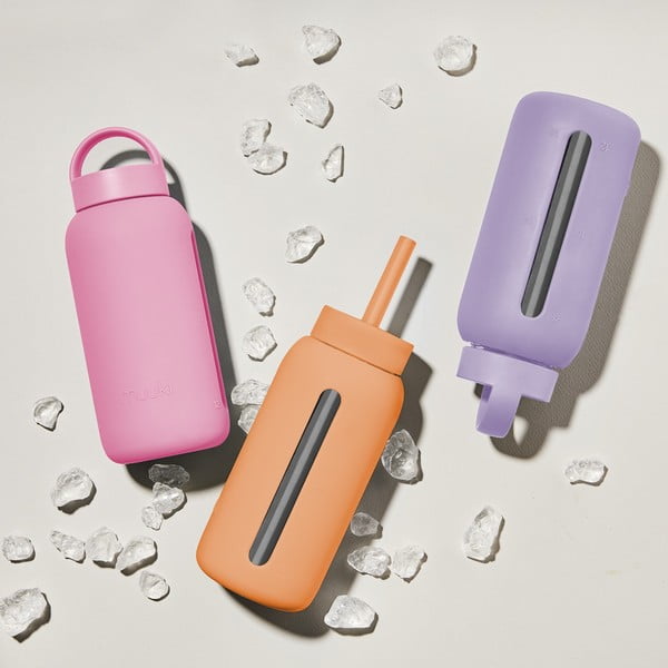 Silikonska slamka sa četkom za čišćenje/s poklopcem Tropical Papaya – Muuki-image-2