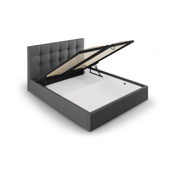 Tamno sivi bračni krevet Mazzini Kreveti Nerin, 180 x 200 cm-image-3