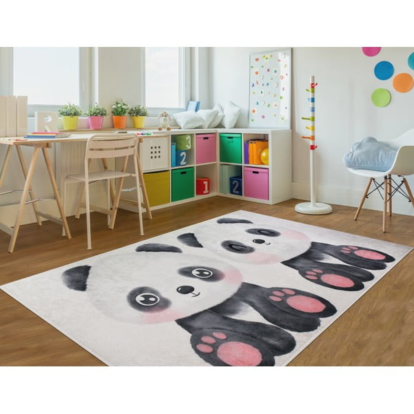 Crno-bijeli dječji tepih 100x160 cm Panda Friends – Vitaus-image-1