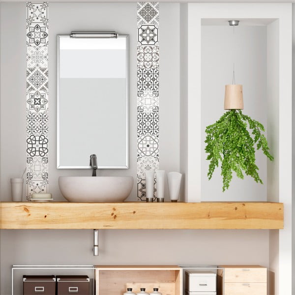Set od 30 zidnih naljepnica Ambiance Cement Tiles Shade of Gray Bari, 10 x 10 cm-image-2