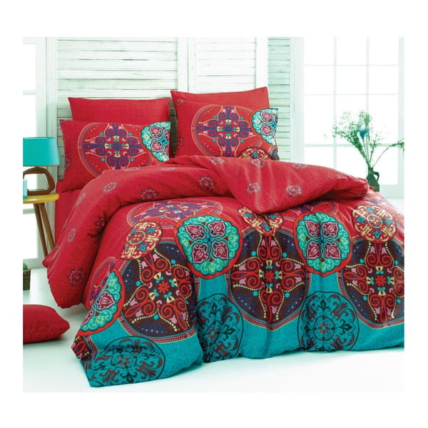 Posteljina u boji za bračni krevet s mješavinom pamuka Indija, 220 x 220 cm