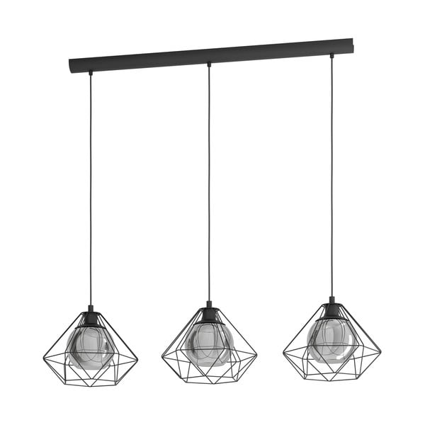 Crna viseća svjetiljka sa staklenim sjenilom VERNHAM – EGLO