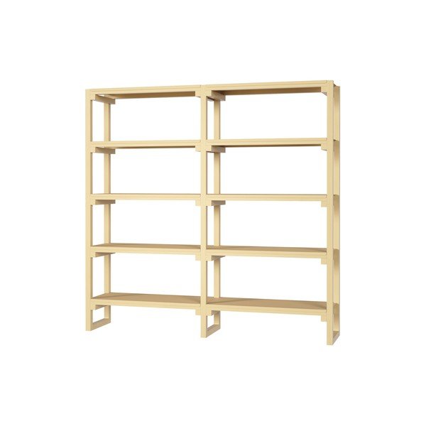 Svijetlo žuti regal od masivne bukve 184x180x37 cm Noru – noo.ma