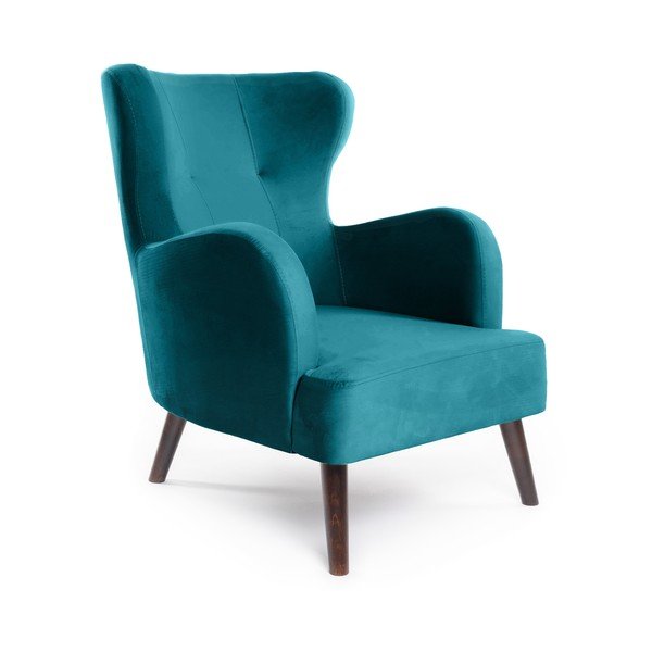 Tirkizna baršunasti wing fotelja Noemye – Bonami Selection