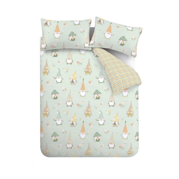 Svijetlo zelena posteljina za bračni krevet 200x200 cm Spring Gonks – Catherine Lansfield