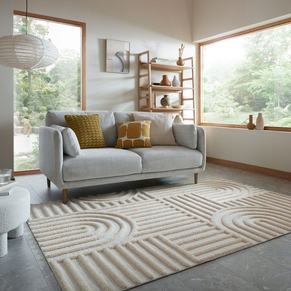 Krem tepih 133x190 cm Elara – Flair Rugs-image-1