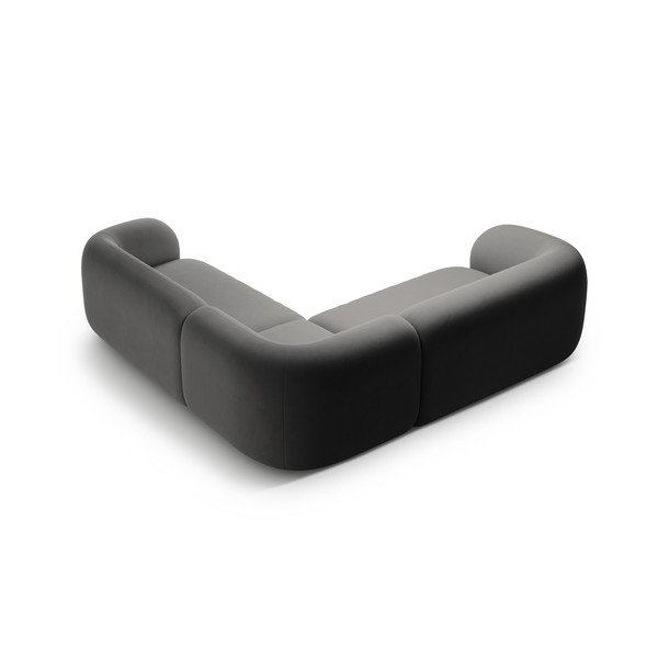 Tamno siva baršunasta kutna garnitura Kate – Micadoni -image-2