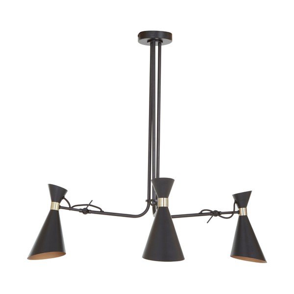 Crna/u zlatnoj boji metalna viseća svjetiljka s metalnim sjenilom Linox – Premier Housewares-image-3