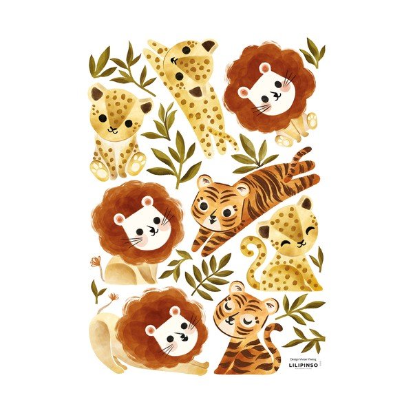 Naljepnice 30x42 cm Little Jungle Animals – Lilipinso