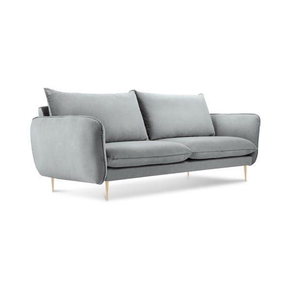 Svijetlosiva baršunasta sofa Cosmopolitan Design Florence, 160 cm