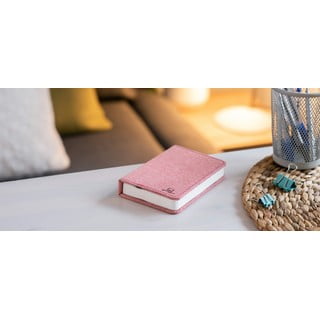 Mala ružičasta LED stolna svjetiljka u obliku knjige Gingko Booklight
