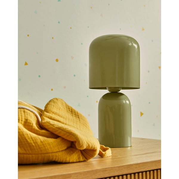 Zelena stolna lampa s metalnim sjenilom (visina 28 cm) Monze – Kave Home-image-2