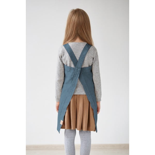 Dječja plava lanena pregača Linen Tales Pinafore, 72 x 45 cm-image-1