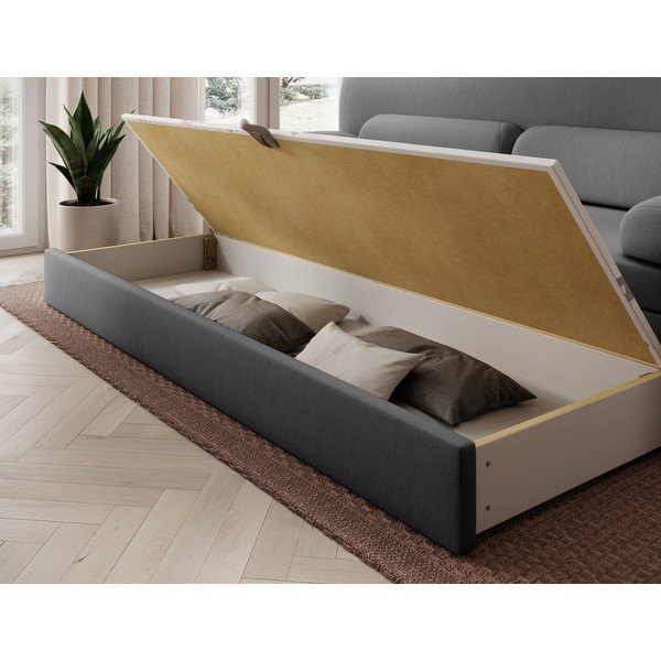 Smeđe-siva baršunasti sklopiva/s prostorom za odlaganje sofa 236 cm Elioss – ELTAP-image-4