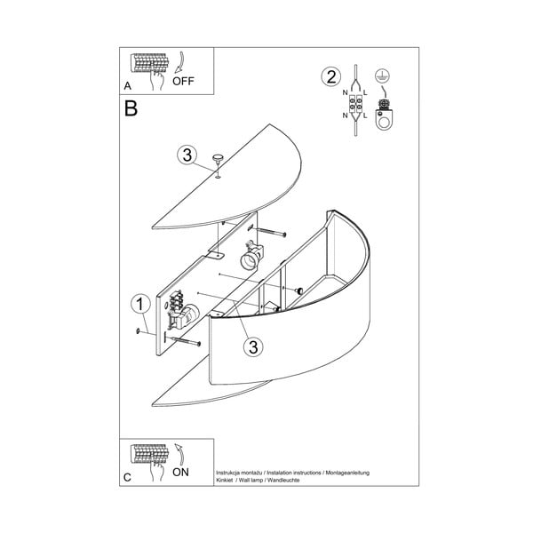 Bijela zidna lampa Herra – Sollux-image-3