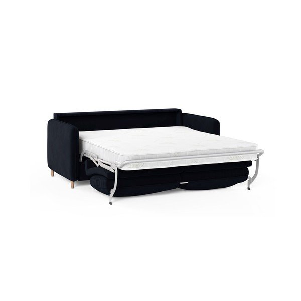 Plava baršunasti sofa za spavanje 184 cm – Micadoni -image-1