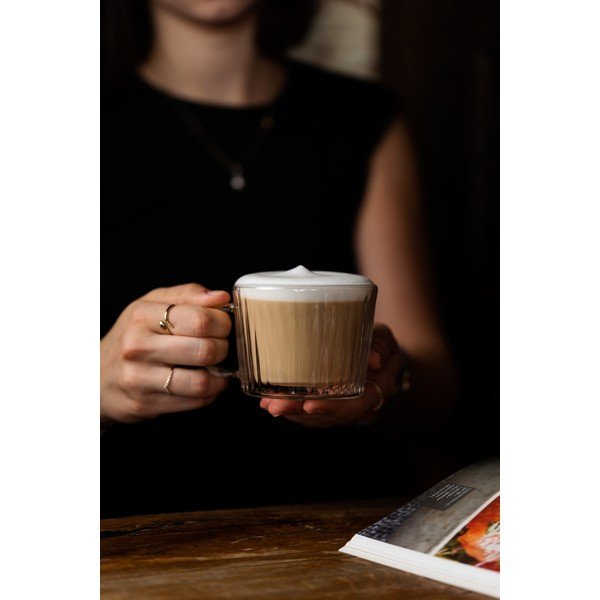 Staklene šalice u setu 2 kom za cappuccino 250 ml Livio Duo – Vialli Design-image-4