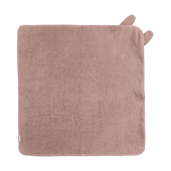 Ružičasti/smeđi pamučan dječji ručnik s kapuljačom 75x75 cm Rabbit – Kindsgut-image-2