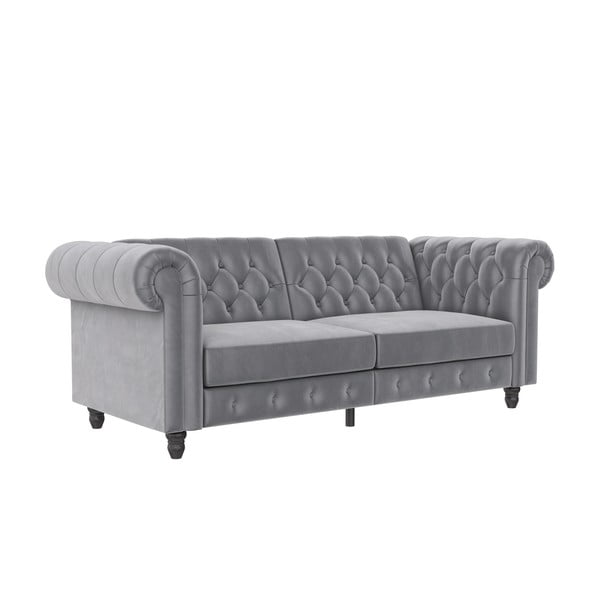 Svijetlo siva baršunasti sofa 236 cm Felix – Støraa-image-2