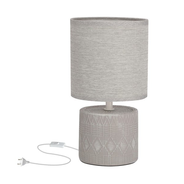 Siva stolna lampa s tekstilnim sjenilom (visina 26 cm) Dina – Candellux Lighting