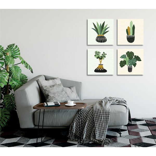Slike u setu od 4 komada 30x30 cm Plants - Wallity-image-1