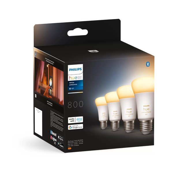 LED pametne žarulje u setu 4 kom E27, 9 W White ambiance – Philips Hue-image-2