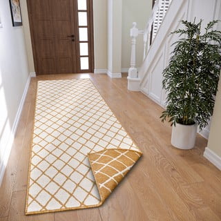 Oker žuti/bijeli vanjski tepih 80x350 cm Malaga – NORTHRUGS