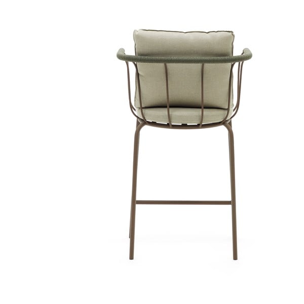 Svijetlo zelena vrtna barska stolica Salguer - Kave Home-image-4