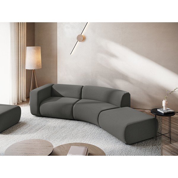 Siva baršunasti ležaljka (s desnim kutom) Ekahi – Makamii-image-1