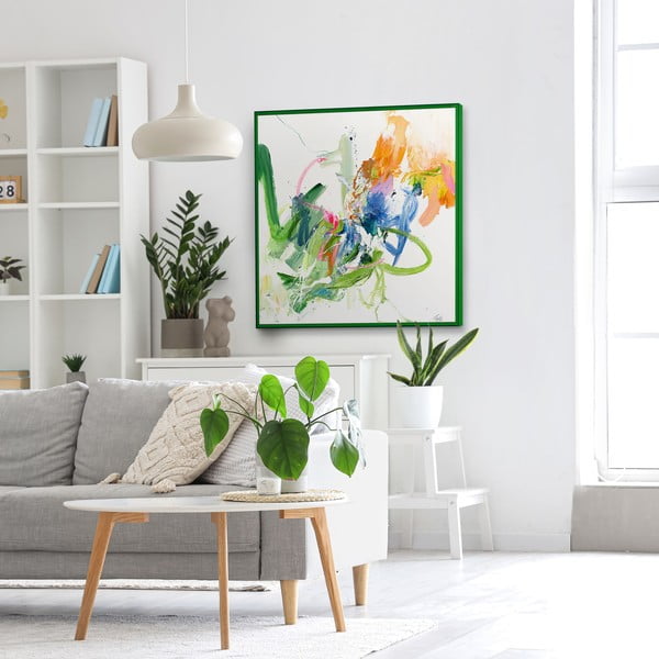 Slika s ručno oslikanim elementima 102x102 cm Confidential Green – Malerifabrikken-image-1