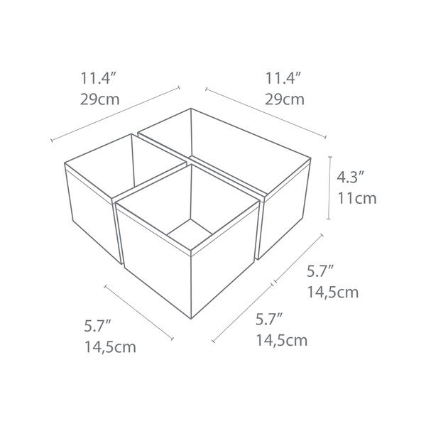Set od 3 siva organizatora Bigso Box of Sweden Drawer-image-3