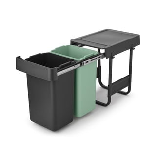 Mentol zelena/tamno siva plastična kanta za smeće za odvojeni otpad/ugradbena  30 l Sort&Go – Brabantia