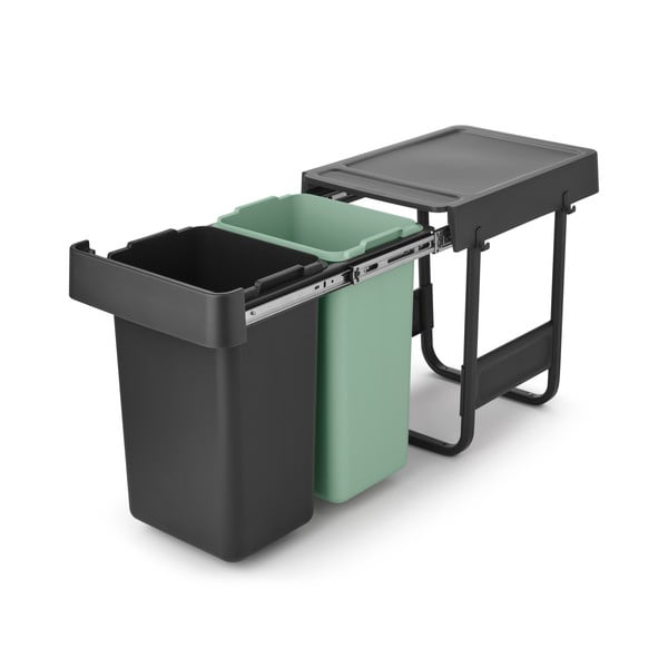 Mentol zelena/tamno siva plastična kanta za smeće za odvojeni otpad/ugradbena  30 l Sort&Go – Brabantia