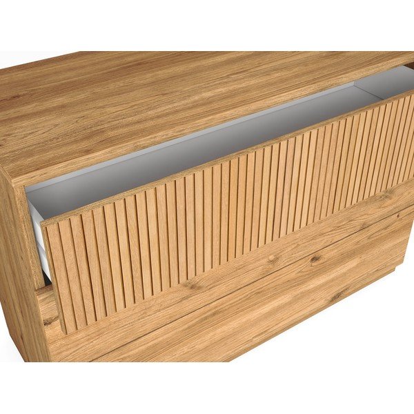 Niska komoda u dekoru hrasta u prirodnoj boji 100x72 cm Rayana - Marckeric-image-2