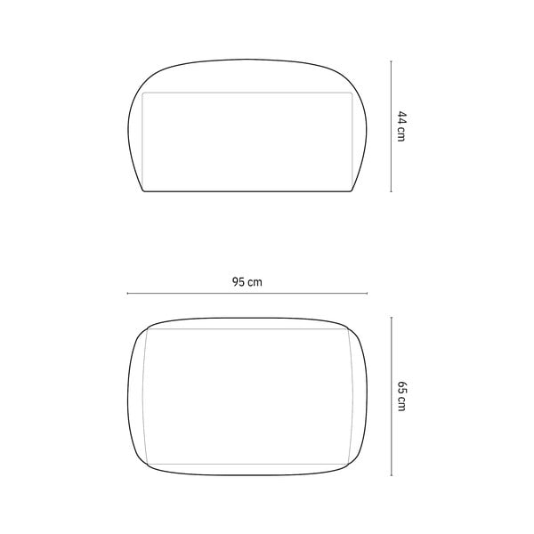 Sivi baršunast modularni tabure Martina – Micadoni -image-4