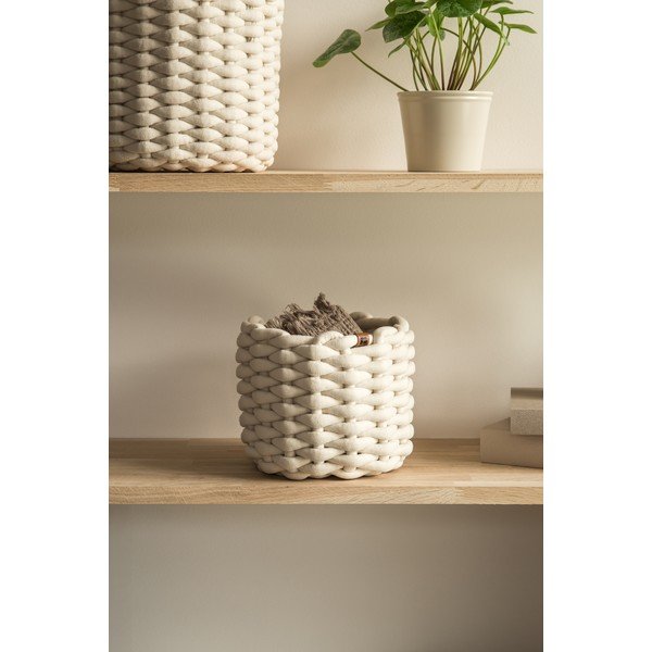 Tekstilna košara ø 21x17 cm Peach Skin Round S – Bigso-image-1