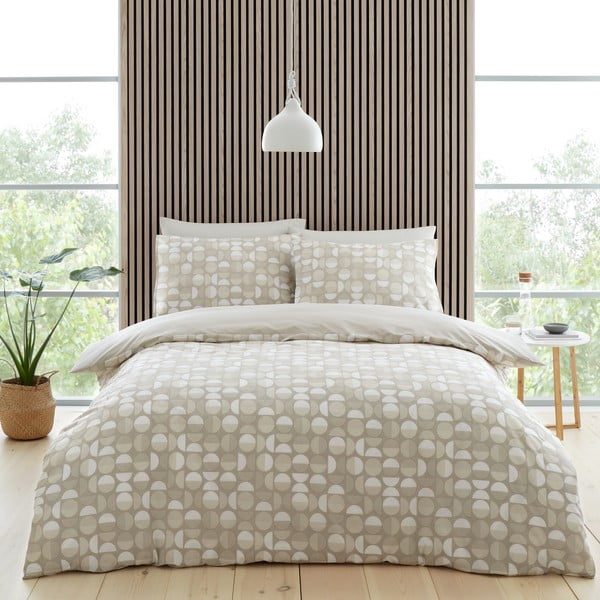 Bijelo-bež posteljina za bračni krevet 200x200 cm Craft Floral - Catherine Lansfield-image-4