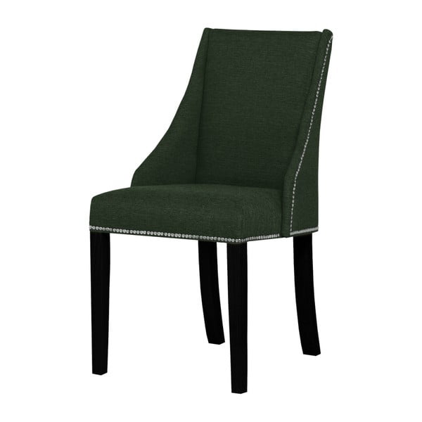 Tamnozelena stolica s nogama od crne bukve Ted Lapidus Maison Patchouli
