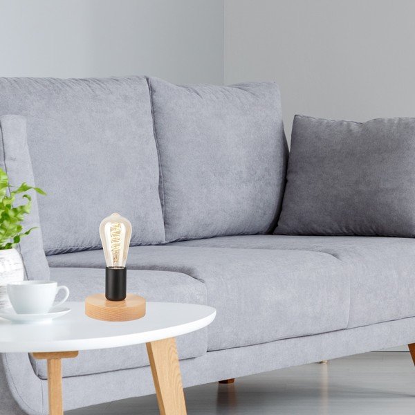 Stolna lampa u crnoj-prirodnoj boji - LAMKUR-image-1