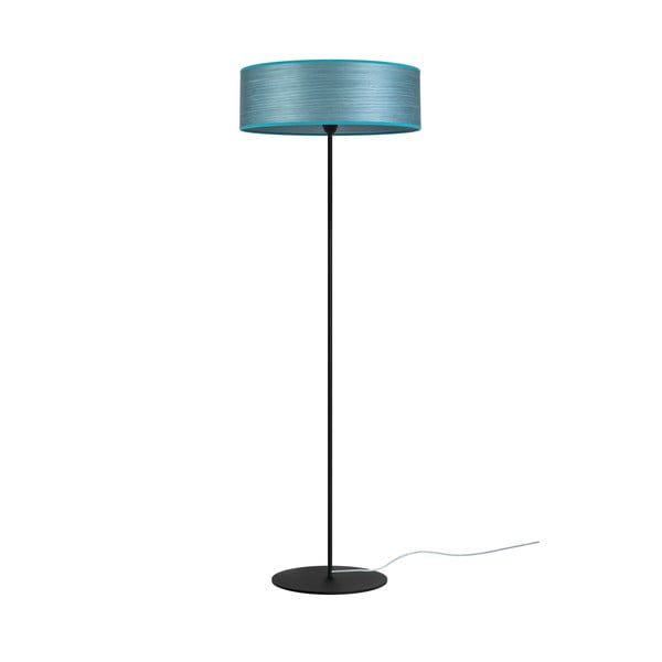 Plava podna svjetiljka od prirodnog furnira Sotto Luce Ocho XL, ⌀ 45 cm