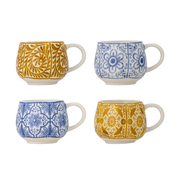 Plave/narančaste šalice u setu 4 kom za espresso od kamenine 155 ml Milton – Bloomingville