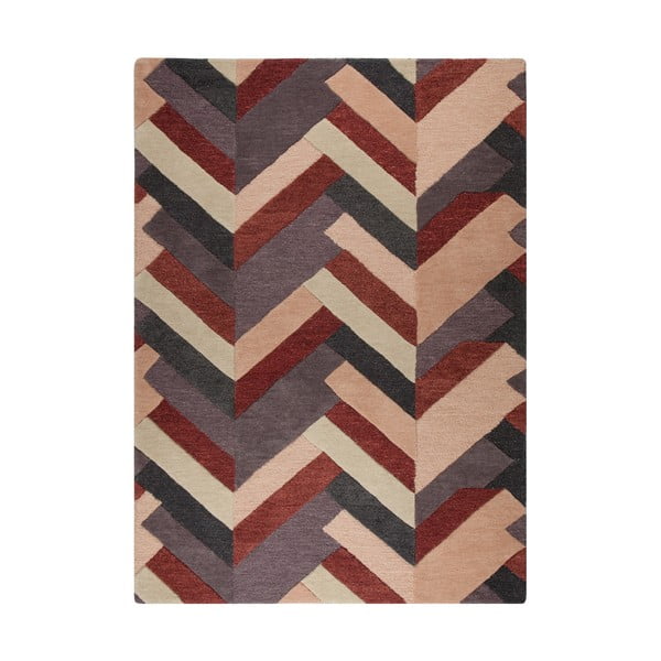 Crveno-sivi ručno tkani tepih Flair Rugs Salon, 160 x 230 cm