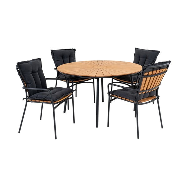 Vrtni blagovaonski set u prirodnoj boji za 4 osobe Cleveland – House Nordic-image-2