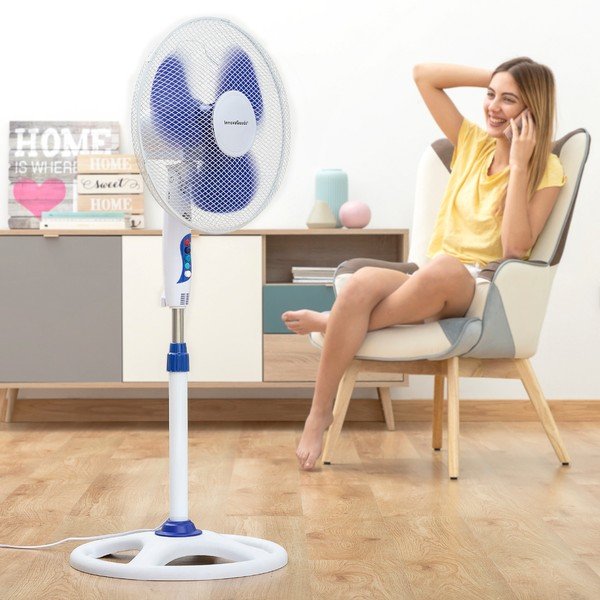 Bijeli ventilator na stalku InnovaGoods, ø 40 cm-image-3